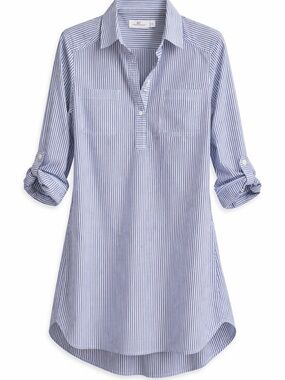 Vineyard Vines Blue & White Striped Tunic Shirt Dress Size 10